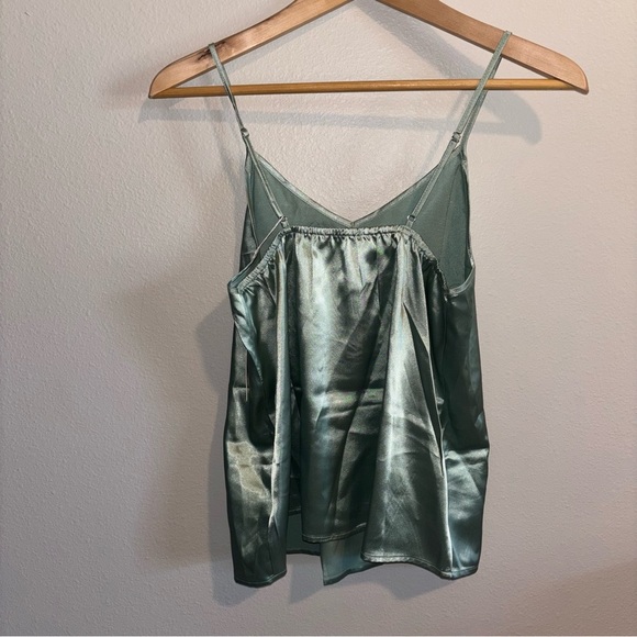 Satin Tank Top and Shorts PJ Set in NWT Light Green - Picture 4 of 10